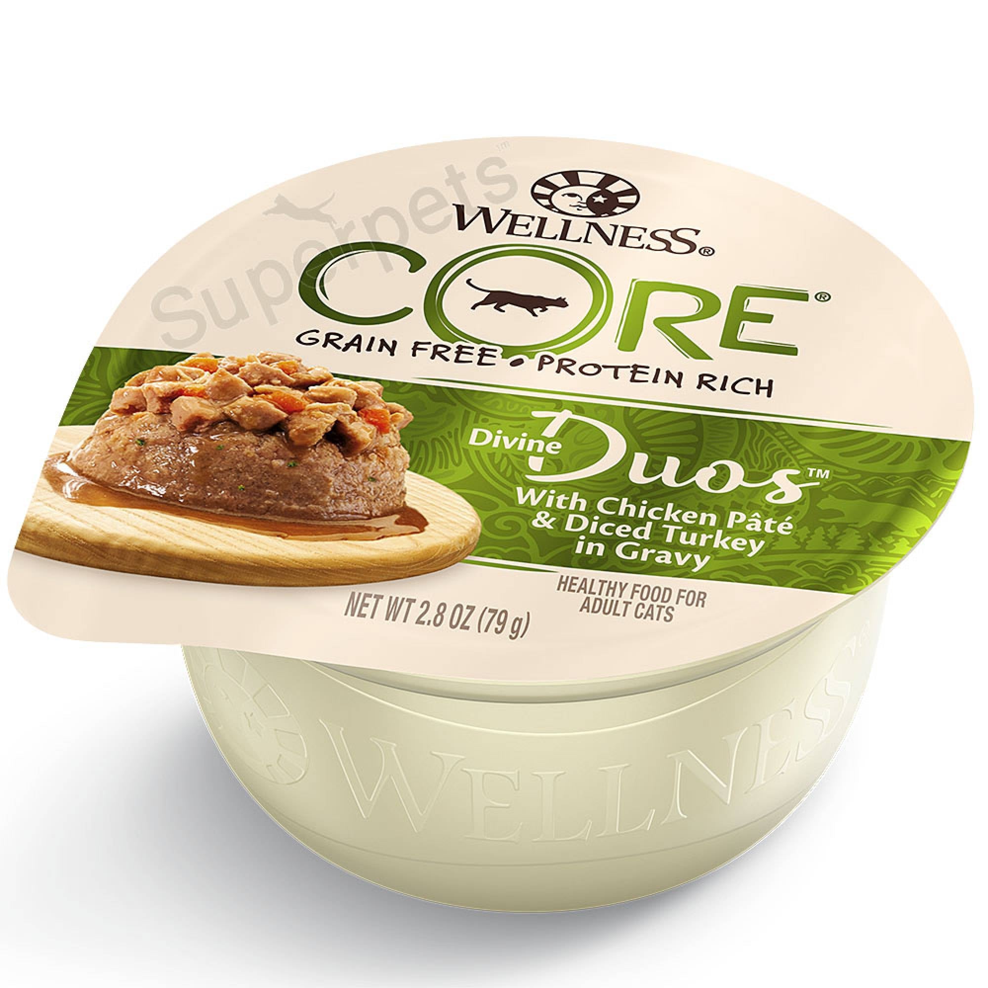 Wellness - Cat Core Grain-Free 79g Divine Duos with Chicken Pate & Diced Turkey in GravySuperpets Trading