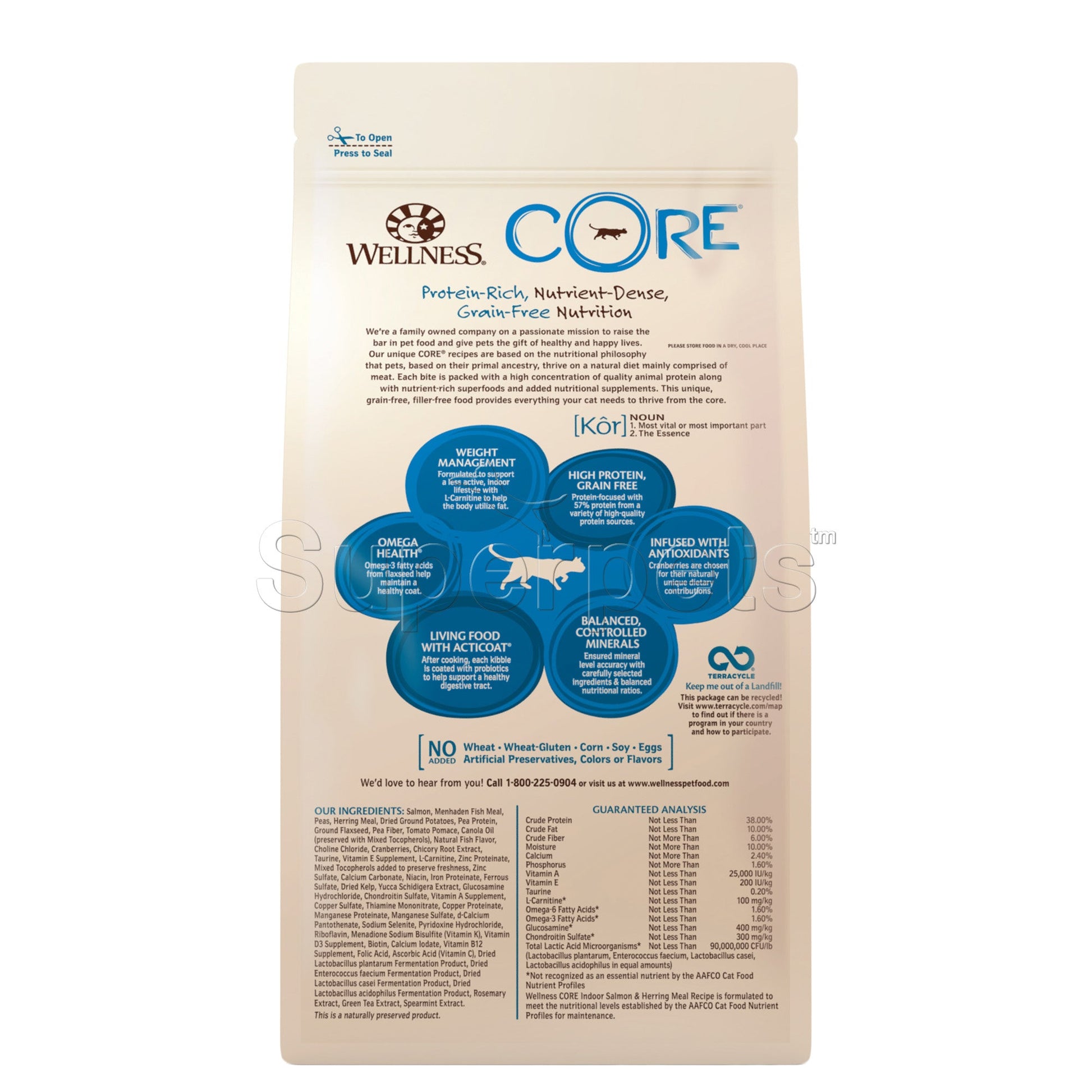 Wellness - Cat Dry Core Grain-Free Indoor Salmon & Herring Meal Recipe 5lb (2.2kg)Superpets Trading