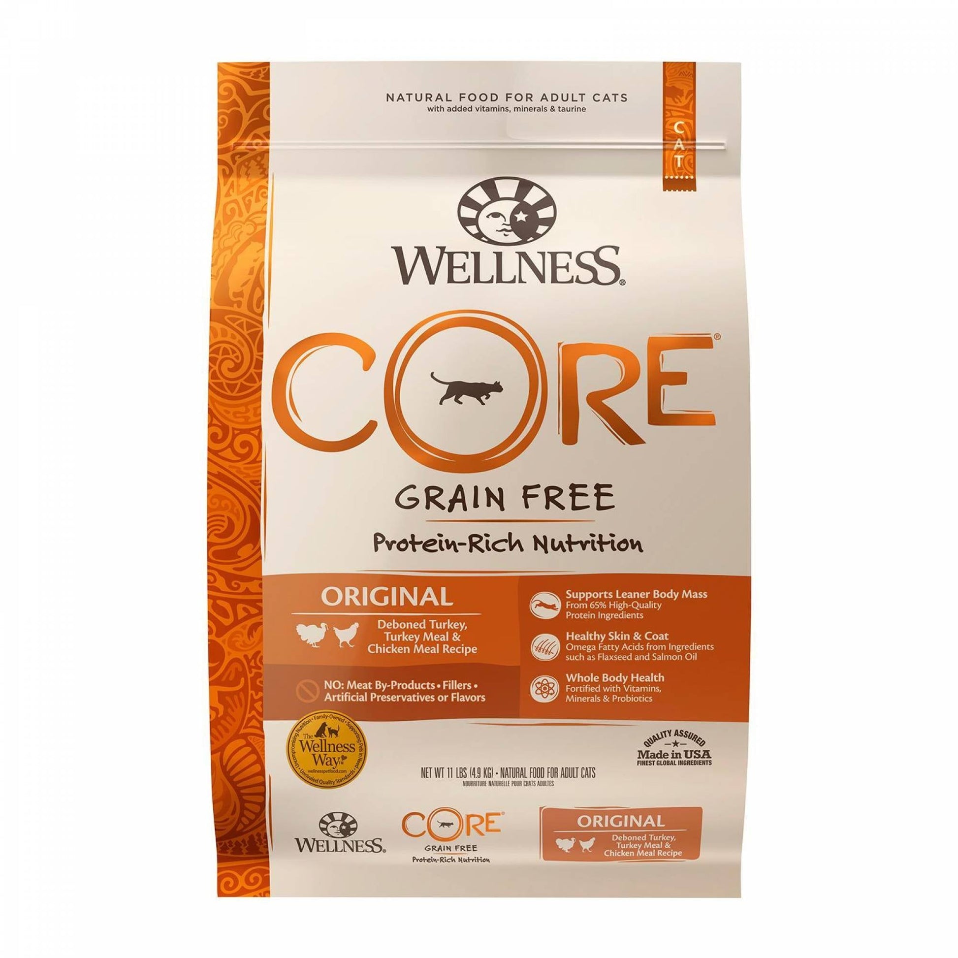 Wellness - Cat Dry Core Grain-Free Original Deboned Turkey, Turkey Meal & Chicken Meal Recipe 11lb (4.9kg)Superpets Trading