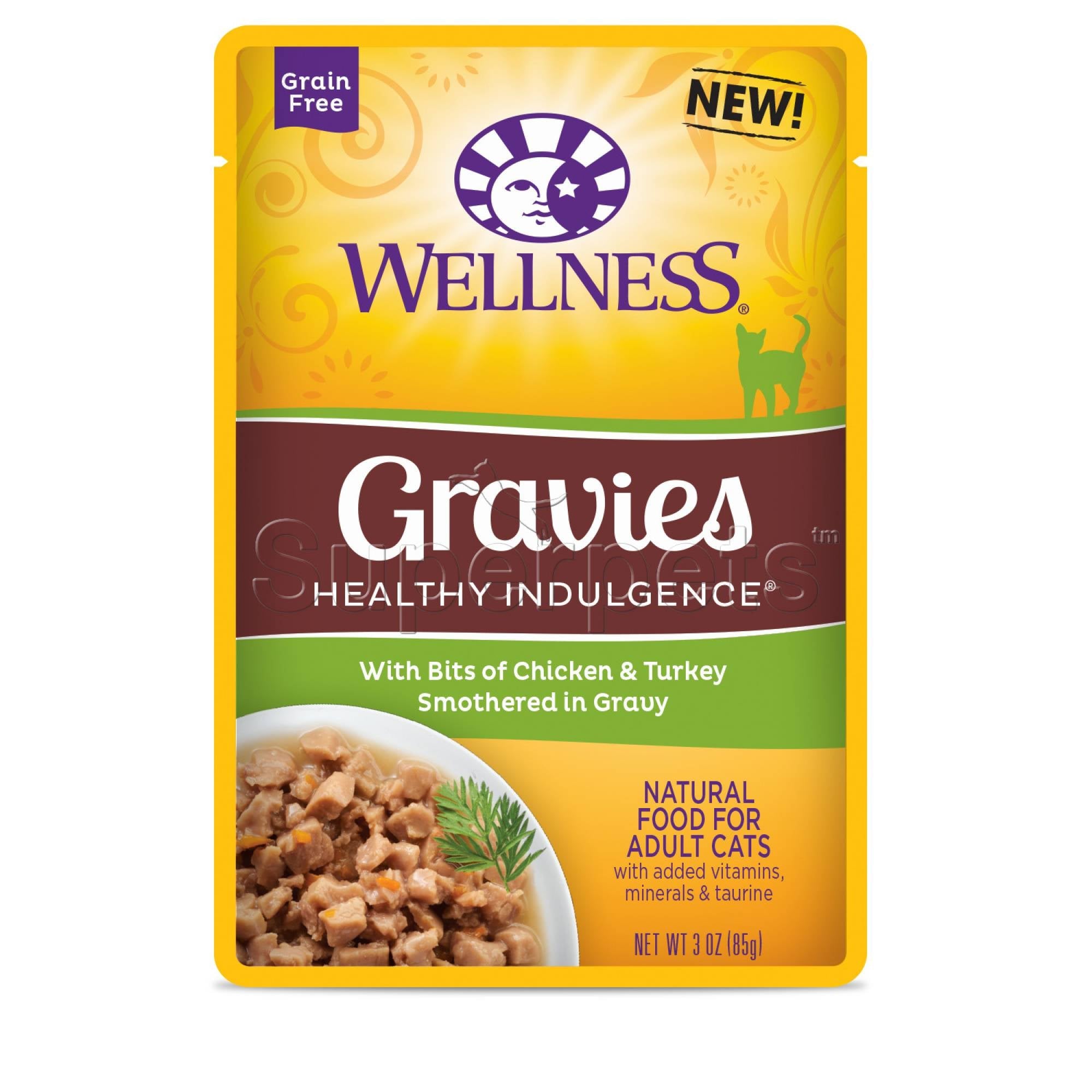 Wellness - Cat Healthy Indulgence 85g Gravies with Bits of Chicken & Turkey Smothered in Gravy Grain-FreeSuperpets Trading