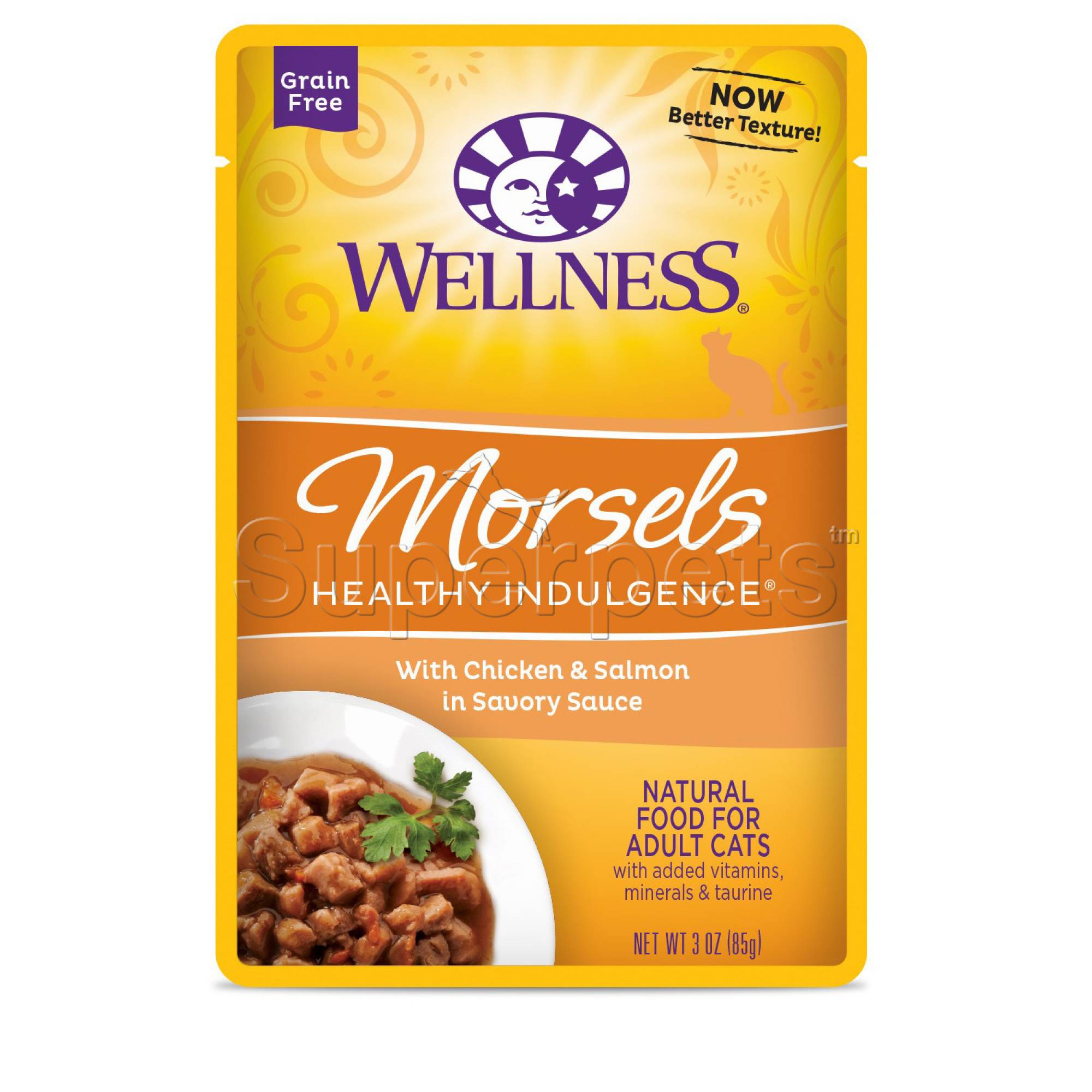 Wellness - Cat Healthy Indulgence 85g Morsels with Chicken & Salmon in Savory Sauce Grain-FreeSuperpets Trading