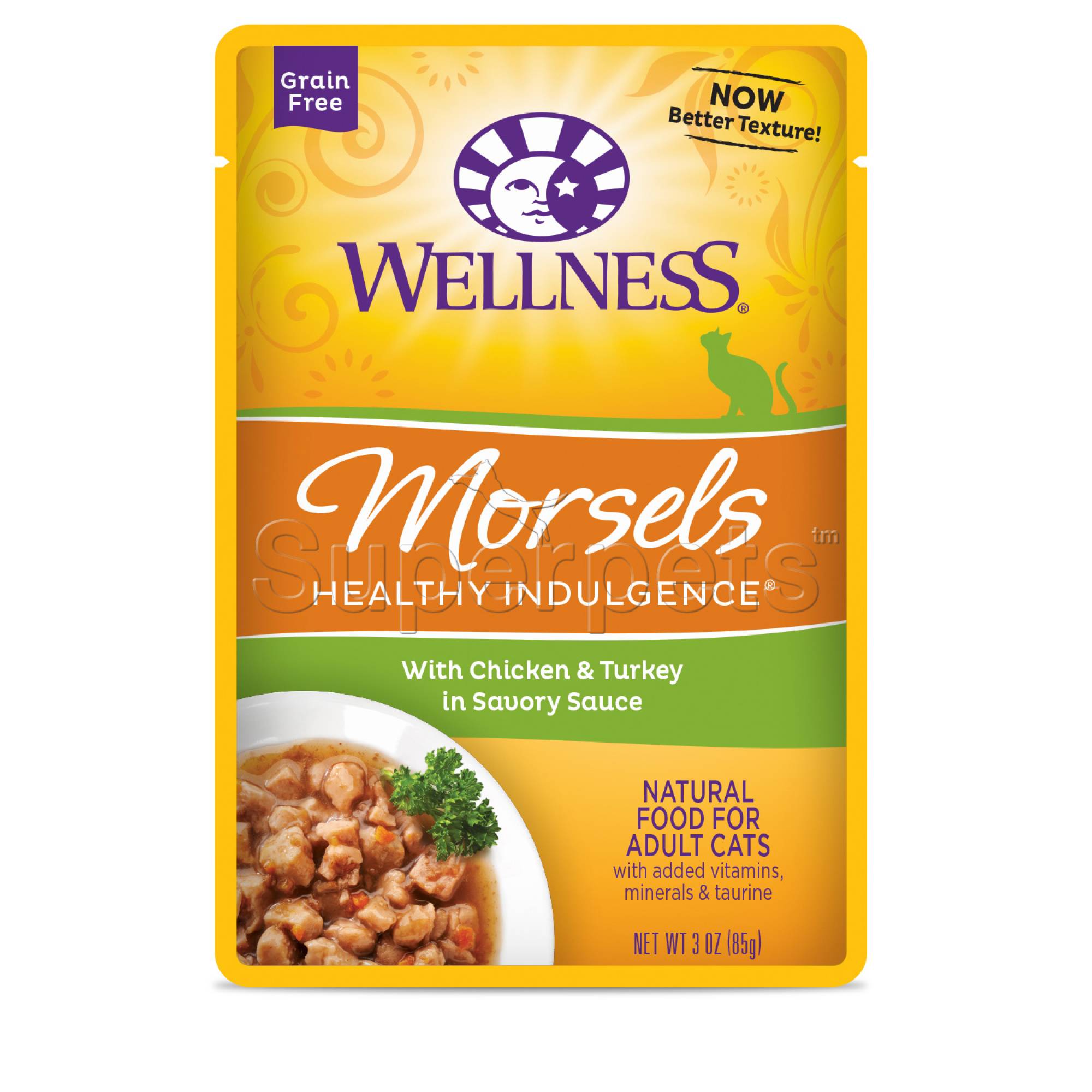 Wellness - Cat Healthy Indulgence 85g Morsels with Chicken & Turkey in Savory Sauce Grain-FreeSuperpets Trading