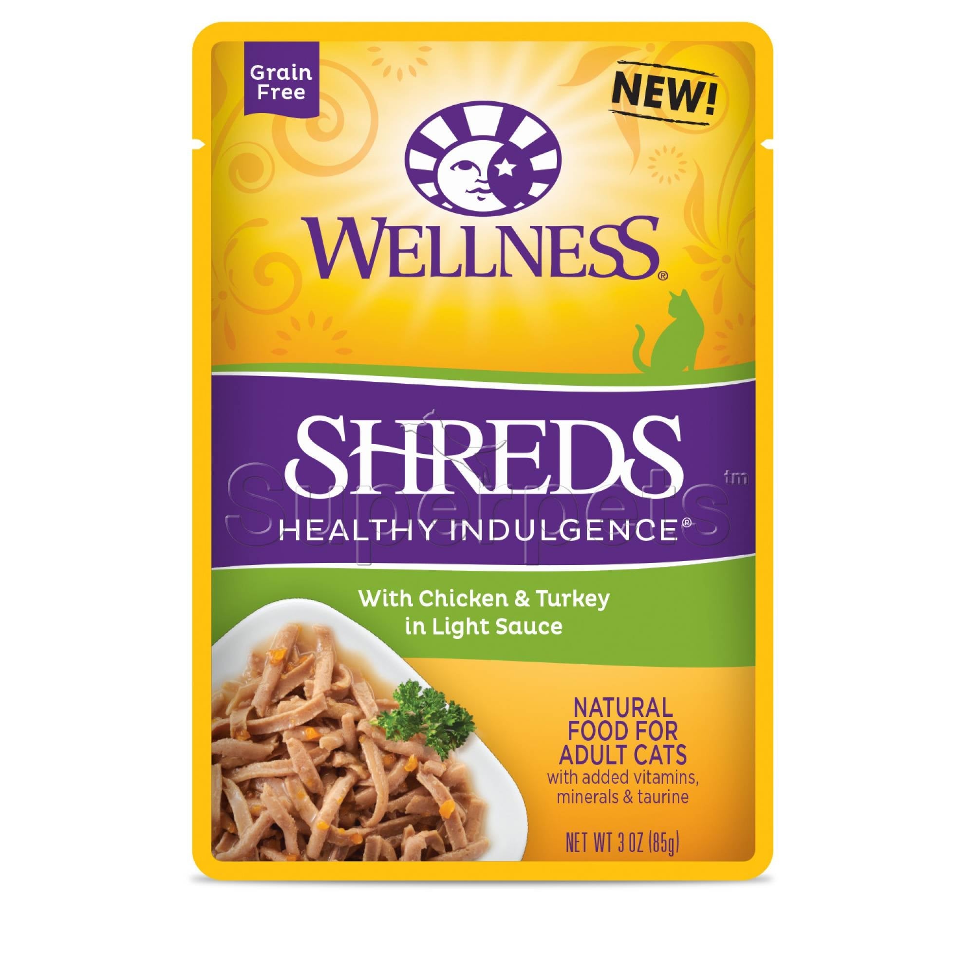 Wellness - Cat Healthy Indulgence 85g Shreds with Chicken & Turkey in Light Sauce Grain-FreeSuperpets Trading
