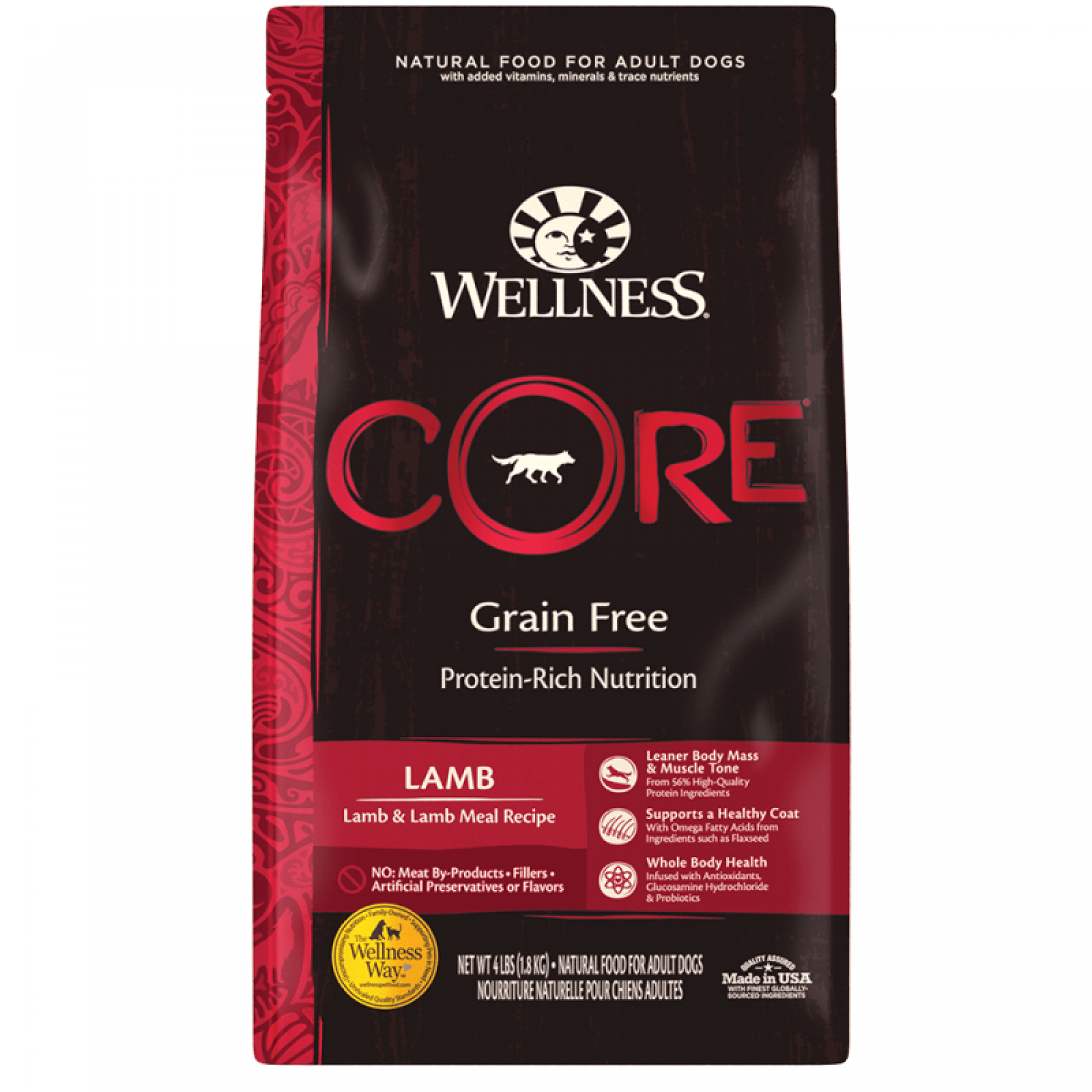 Wellness - Dog Dry Core Grain-Free Lamb & Lamb Meal Recipe 4lb (1.8kg)DogsSuperpets Trading
