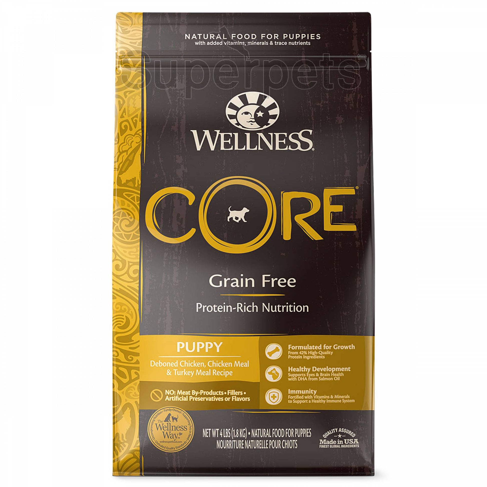 Wellness - Dog Dry Core Grain-Free Puppy Deboned Chicken, Chicken Meal & Turkey Meal Recipe 4lb (1.8kg)DogsSuperpets Trading