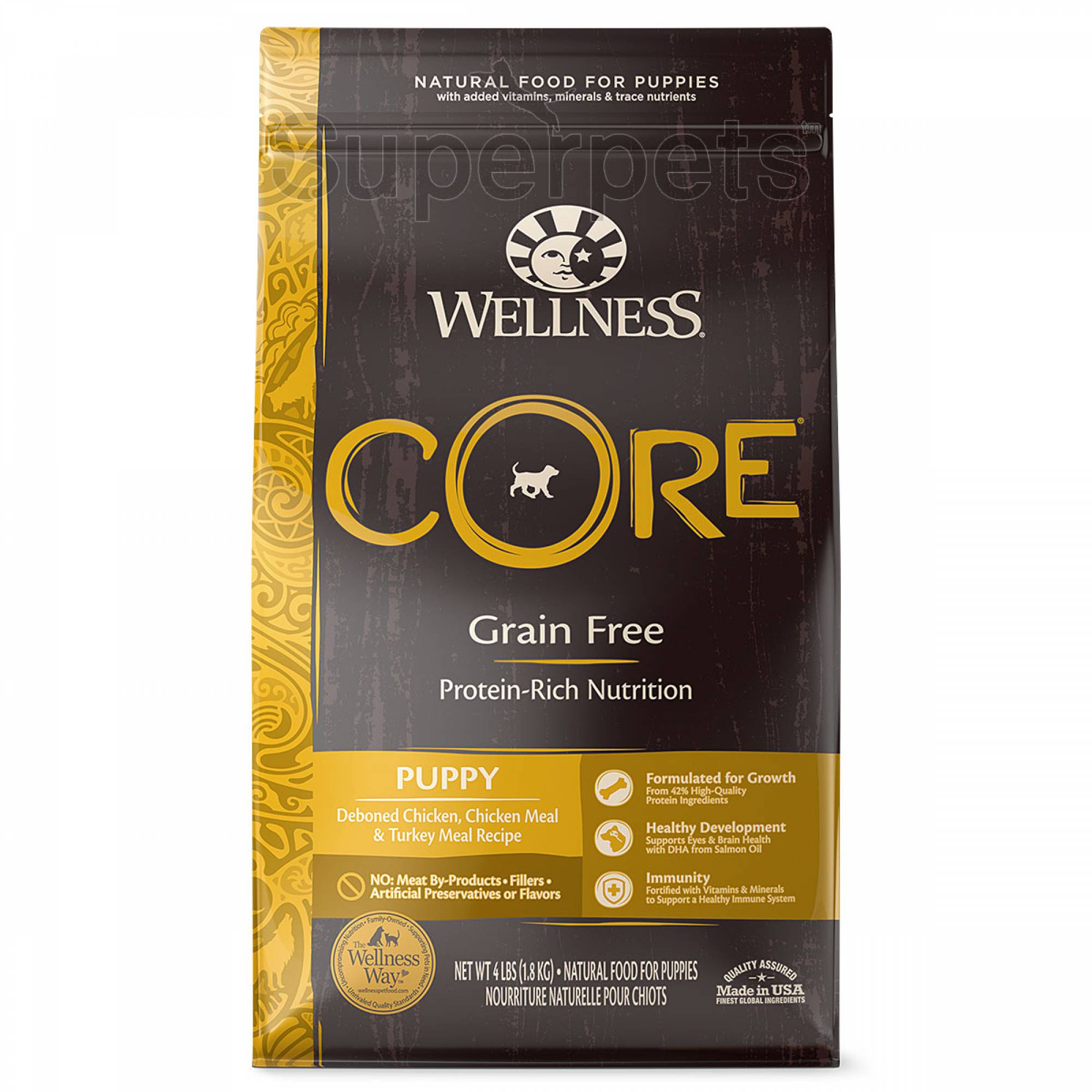 Wellness - Dog Dry Core Grain-Free Puppy Deboned Chicken, Chicken Meal & Turkey Meal Recipe 4lb (1.8kg)DogsSuperpets Trading
