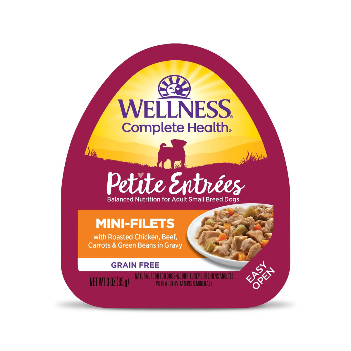 Wellness - Dog Petite Entrees 85g Mini-Filets Roasted Chicken, Beef, Carrots & Green Beans in GravySuperpets Trading