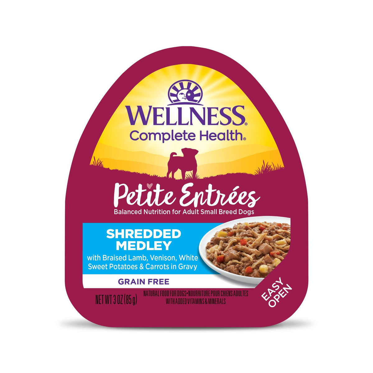 Wellness - Dog Petite Entrees 85g Shredded Medley Braised Lamb, Venison, White Sweet Potatoes & CarrotsDogsSuperpets Trading