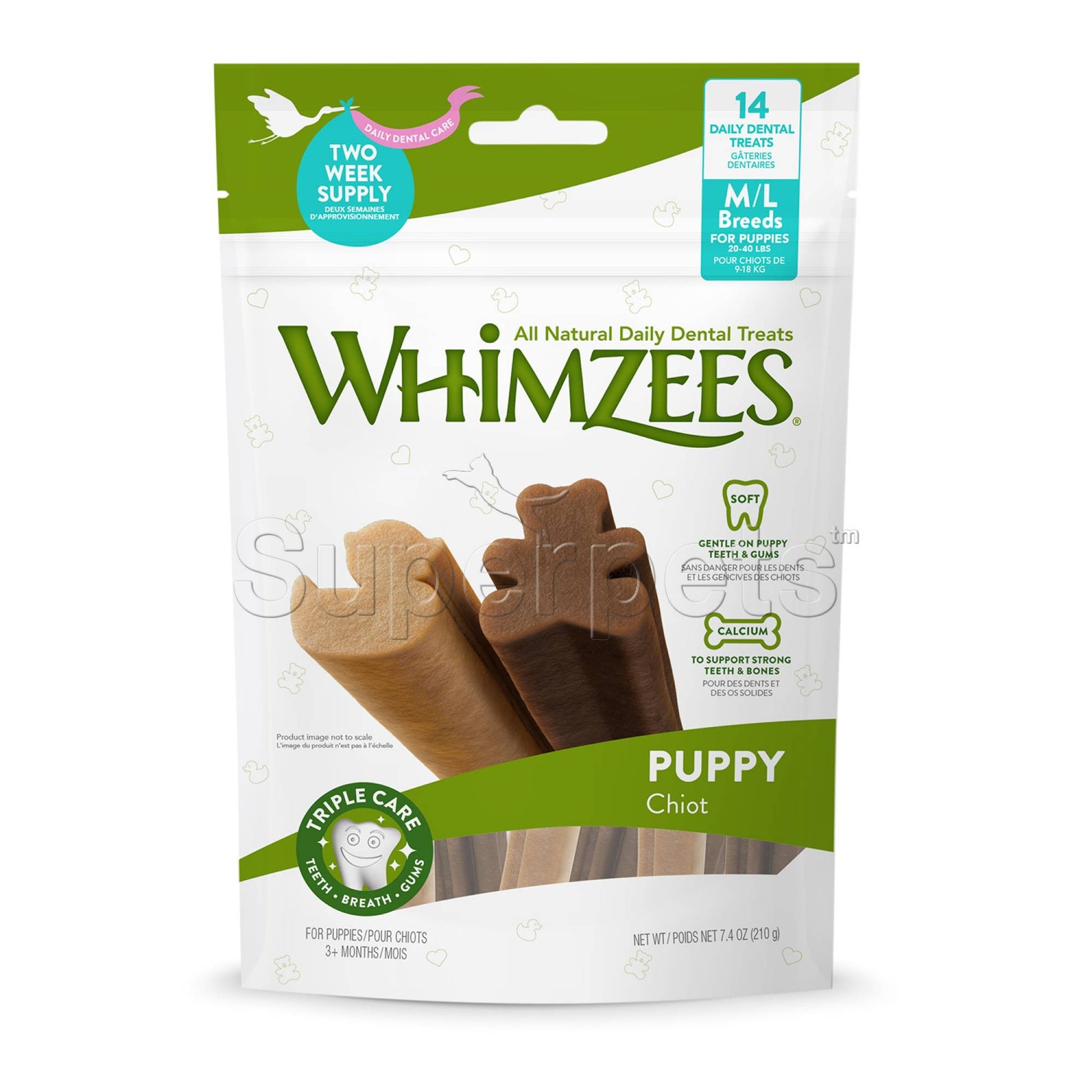 Whimzees Natural Dental Dog Treats - Puppy M/L - 14cps (WHZ832)DogsSuperpets Trading