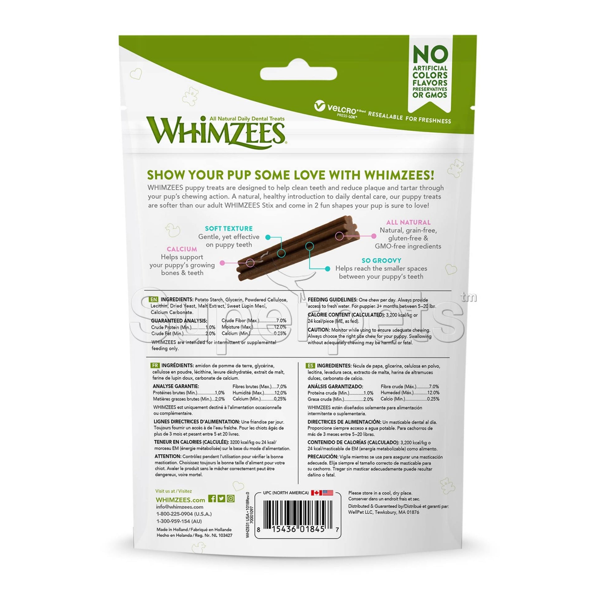 Whimzees Natural Dental Dog Treats - Puppy XS/S - 30pcs (WHZ831)DogsSuperpets Trading