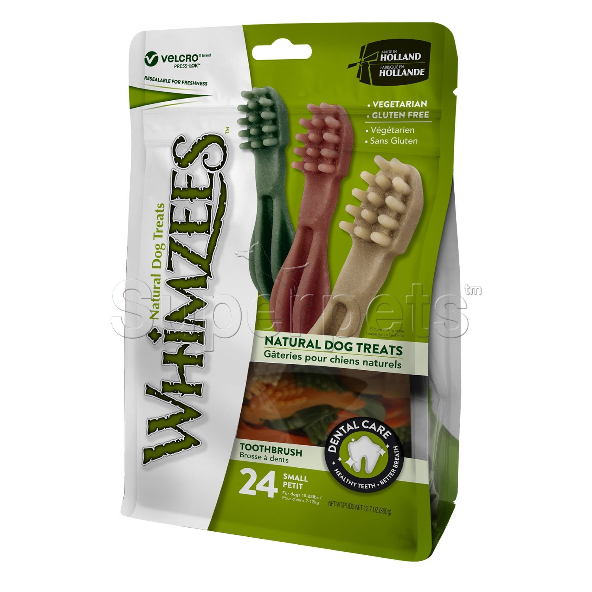 Whimzees Natural Dental Dog Treats - Toothbrush - S - 24pcs (WHZ302)DogsSuperpets Trading