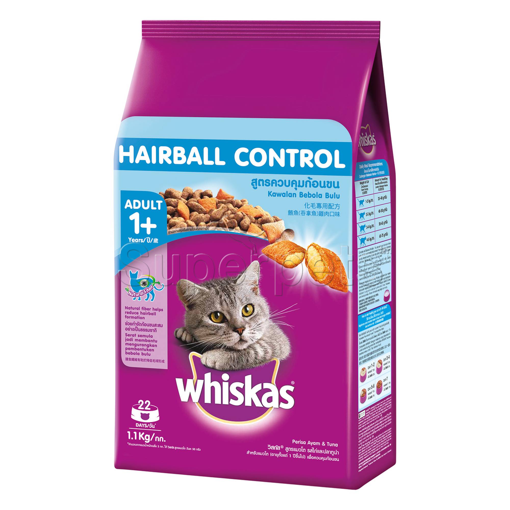 Whiskas - Chicken & Tuna (Hairball Control) 1.1kgSuperpets Trading