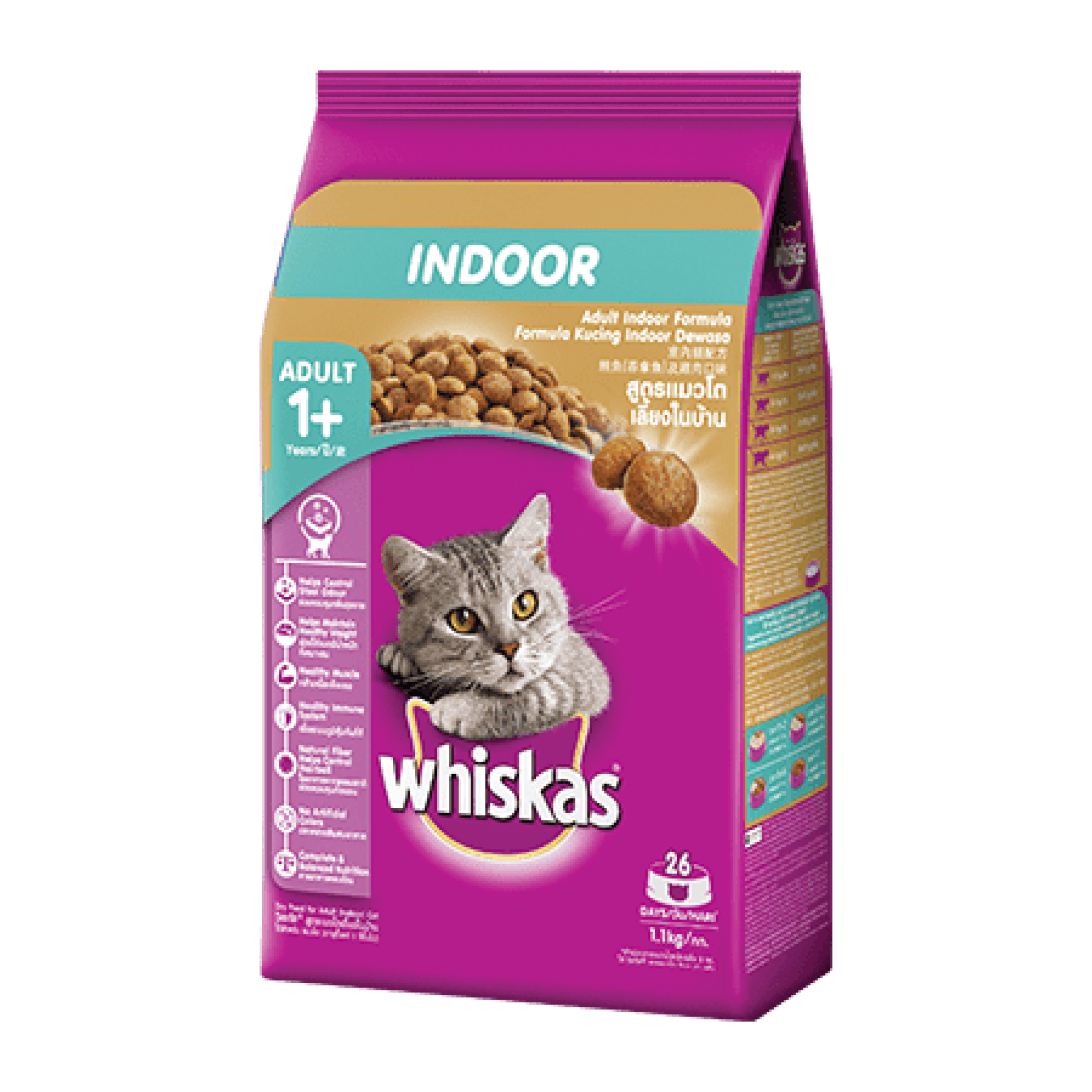 Whiskas - Indoor Formula 1.1kgSuperpets Trading
