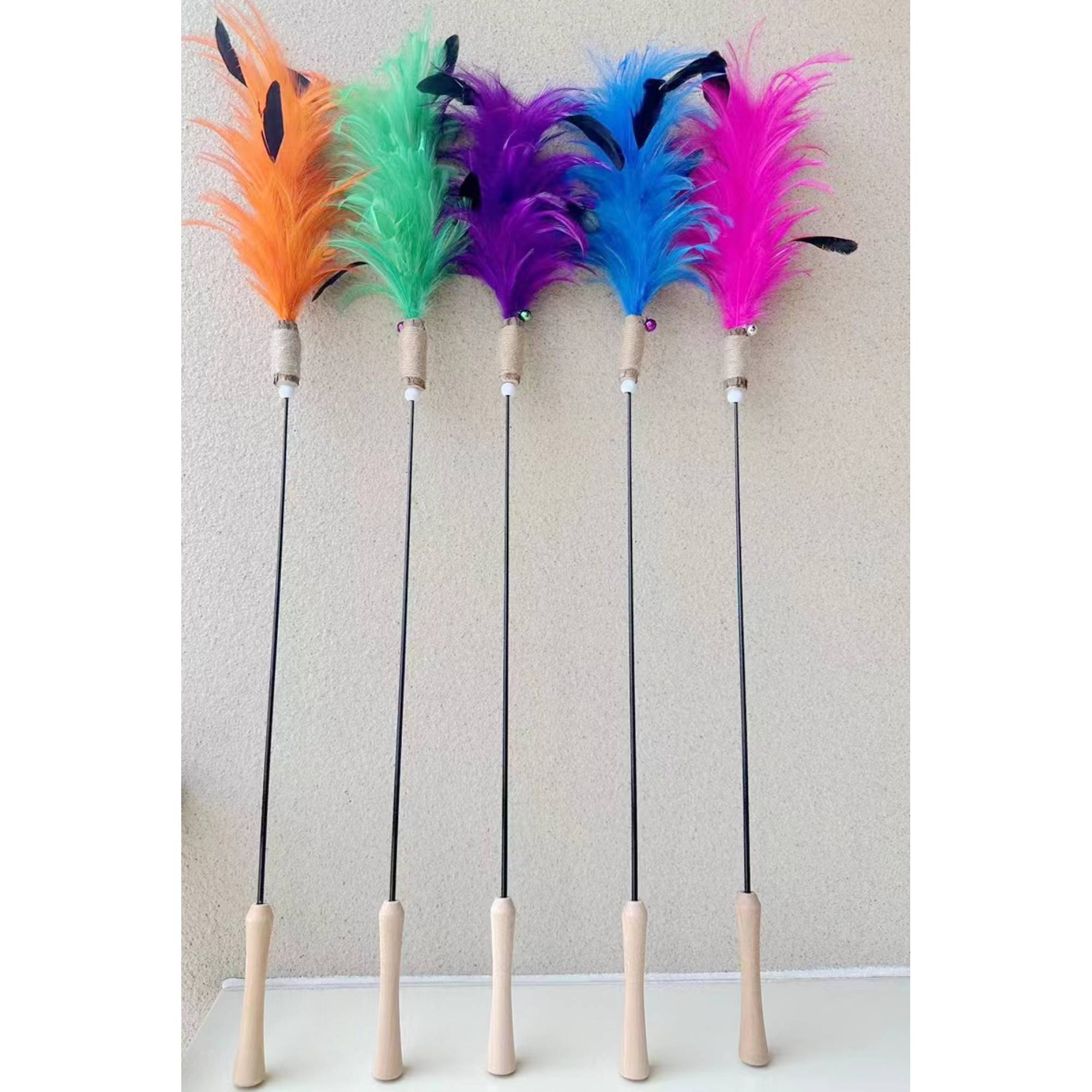 YSSP - A190 Feather Cat Stick w Wood Handle 80cmSuperpets Trading
